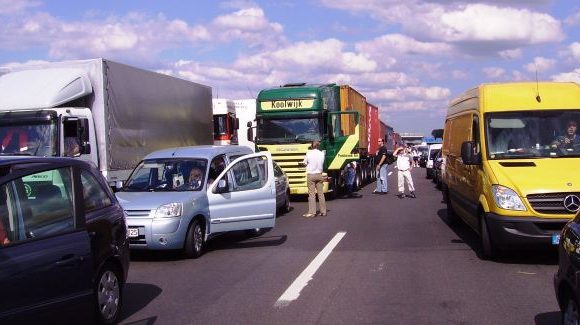 Traffic jam near Aachen