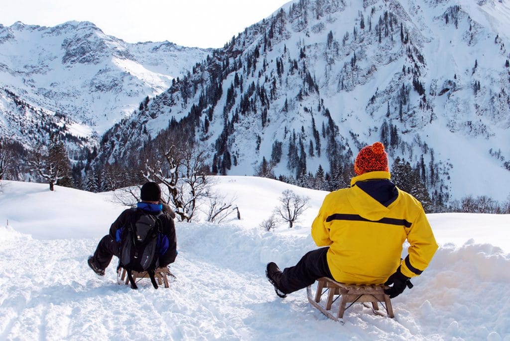 Sleeën in de Allgauer-Alpen