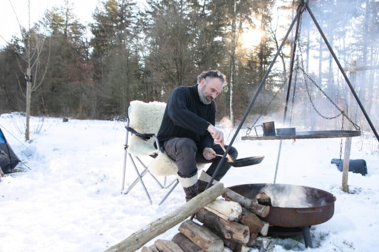 Koken op de camping in de winter
