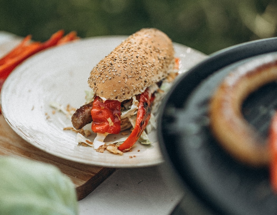 Koken op de camping_hotdog_broodje merguezworst