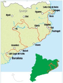 Grand Tour Catalonië kaartje deel 5 Figueres-Barcelona