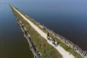 Fietsen rond het meer van Comacchio